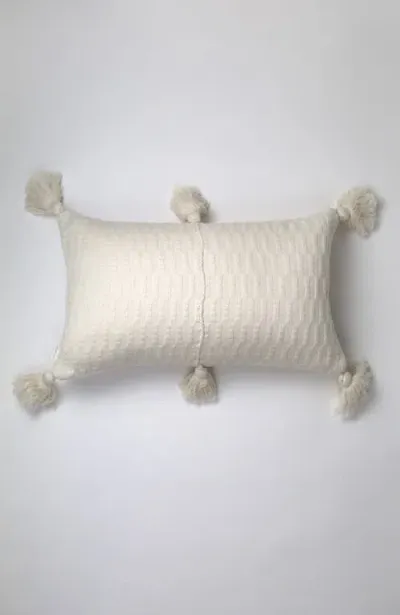 Archive New York Antigua Classic Solid Handwoven Cotton Throw Pillow In White