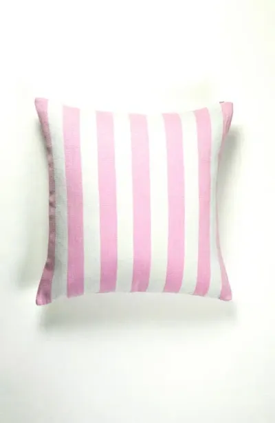 Archive New York Cabana Stripe Handwoven Cotton Throw Pillow In Pink