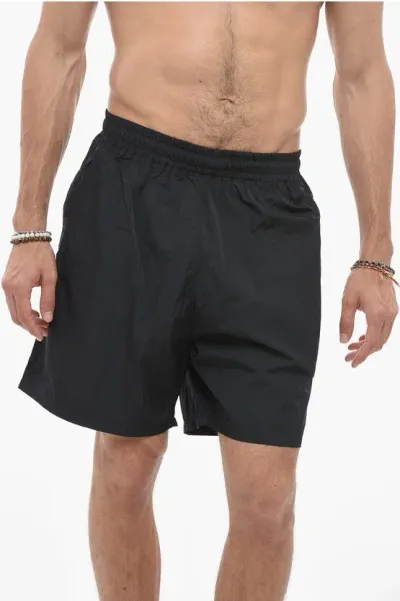 Aries Drawstring Waist Nylon Shorts In Black