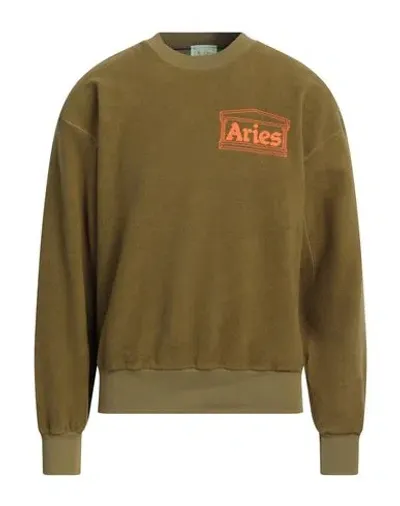 Aries Man Sweatshirt Military Green Size Xl Cotton