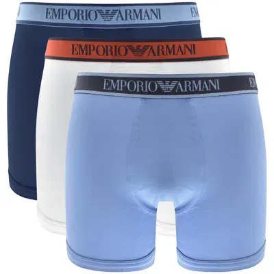 Armani Collezioni Emporio Armani Underwear 3 Pack Boxers In Blue