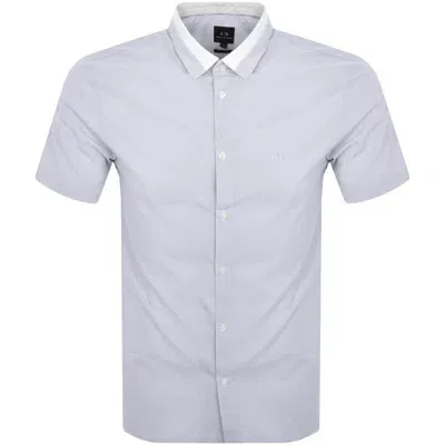 Armani Exchange Short Sleeved Stripe Shirt White