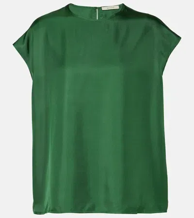 Asceno Dasha Silk Twill Top In Grün