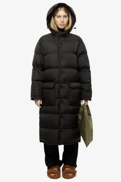 Aspesi Hooded Puffer Coat In Negro