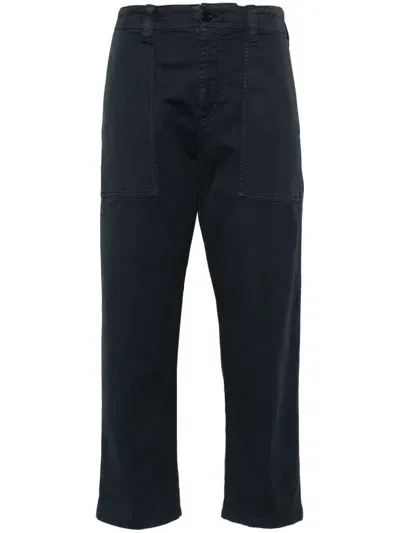 Aspesi Cropped Trousers In Blue