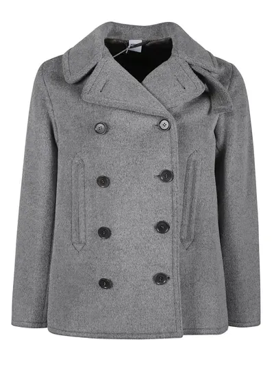 Aspesi Double-breasted Jacket In Grigio