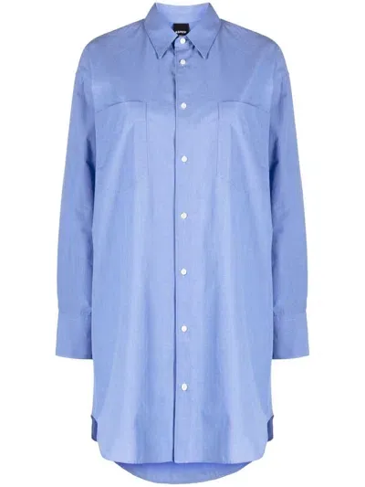 Aspesi Long-sleeved Cotton Shirt In Blau