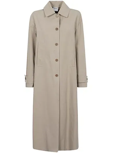 Aspesi Single Breasted Long Sleeved Trench Coat In Beige