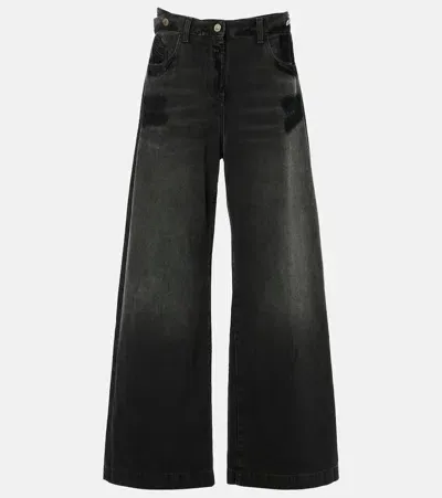 Attico Wide-leg Jeans In Black