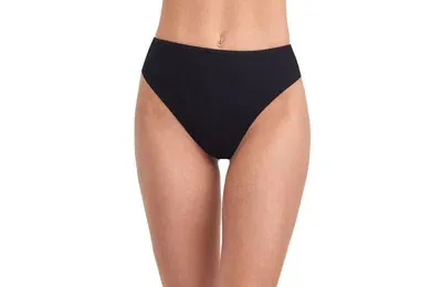 Au Naturel By Gottex Solid High Leg High Waist Swim Bottom In Black