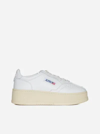 Autry Medalist Platform Low Sneakers In White