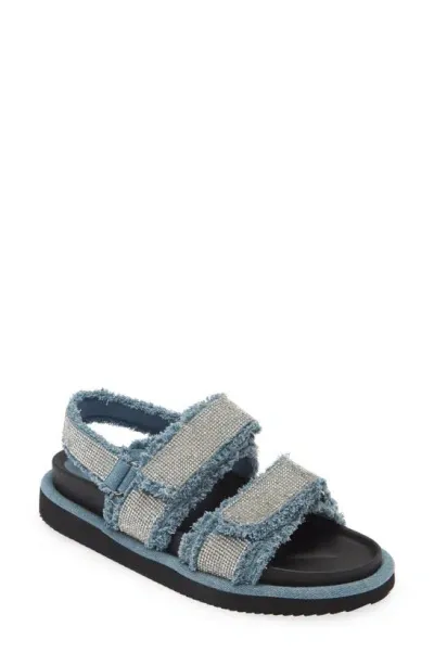 Azalea Wang Tossle Denim Slingback Sandal In Blue