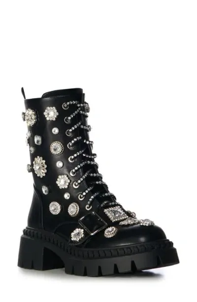 Azalea Wang Wilhelmina Studded Combat Boot In Black