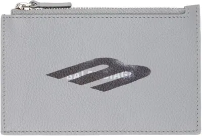 Balenciaga Gray Cash Large Long Card Holder In 1469 Lead