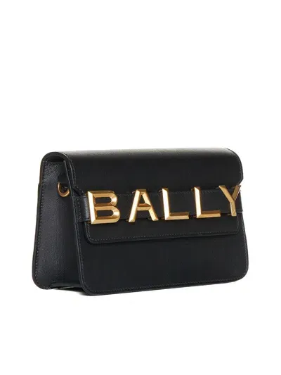 Bally Logo Leather Crossbody Bag In Black