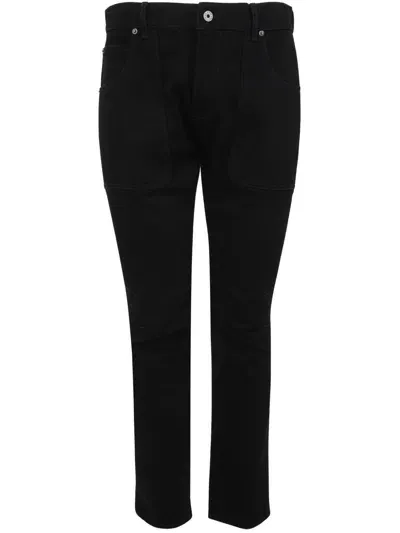 Balmain Mid Rise Seam Detailed Jeans In Nero