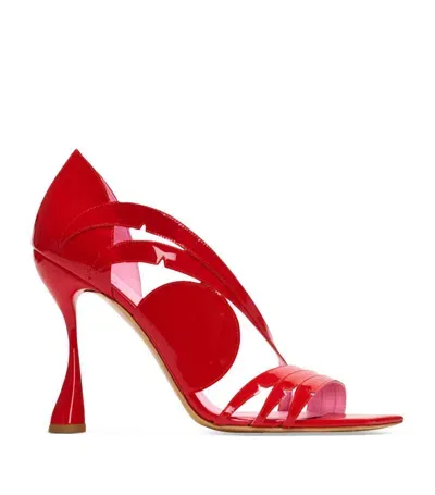 Balmain Eden 95mm Patent Leather Sandals In Red