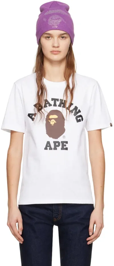 Bape White College T-shirt