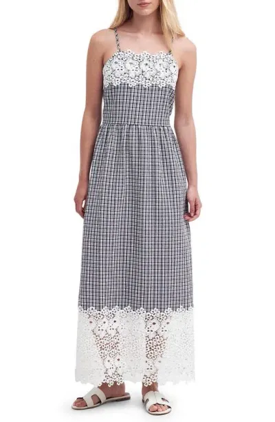 Barbour Glamis Womens Midi Dress In Navy Check