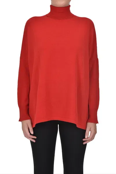 Base Milano Turtleneck Pullover In Red