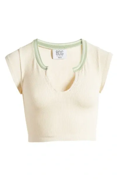 Bdg Urban Outfitters Going For Gold Crop Top In White