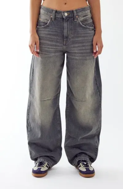 Bdg Urban Outfitters Logan Tinted Wide Leg Jeans In Light Grey