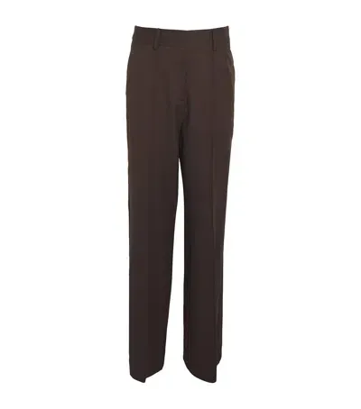 Beare Park Wool Java Slouch Trousers In Brown