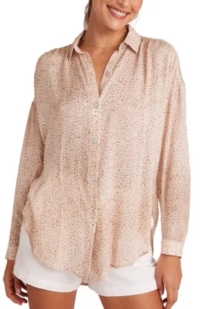 Bella Dahl Oversize Sheer Button-up Top In Multi