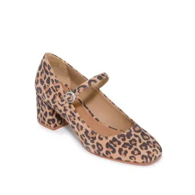 Bernardo Footwear Ancona Block Heel Mary Jane In Sand Cheetah