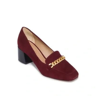 Bernardo Footwear Avery Heeled Chain Loafer In Aubergine