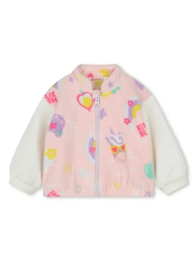 Billieblush Babies' Zip-up Cardigan In Rosa