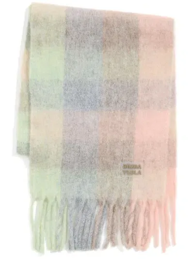 Bimba Y Lola Checked Brushed Scarf In Pink