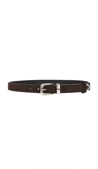 Black Suede Studio Western Belt In Brown