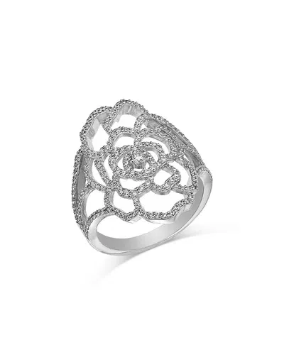 Bloomingdale's Fine Collection Diamond Flower Ring In 14k White Gold, 0.75 Ct. T. W.