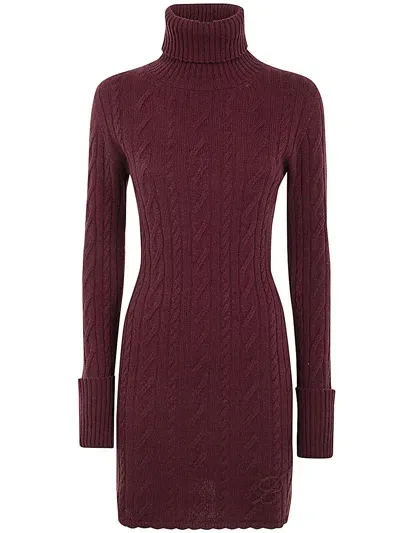 Blumarine Knit Midi Dress M/l In Pink & Purple