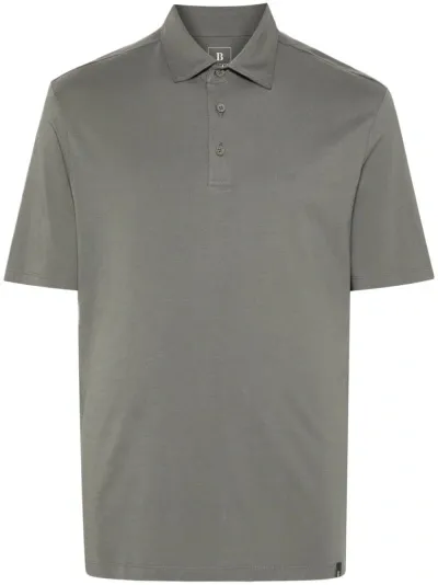 Boggi Milano Stretch Supima-cotton Polo Shirt In Gray