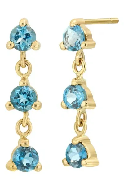 Bony Levy Blc Semiprecious Stones Drop Earrings In 14k Yg London Blue Topaz