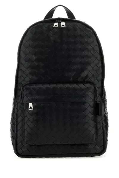 Bottega Veneta Woven Backpack In Black