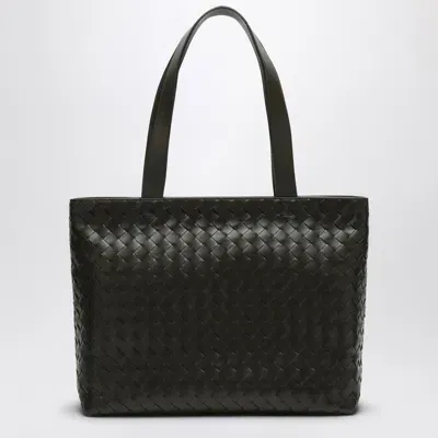 Bottega Veneta Khaki Small Tote Bag In Intrecciato In Green