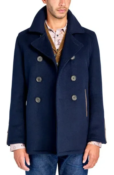 Brooklyn Brigade Navy Wool Double Breasted Peacoat