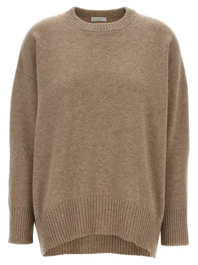 Brunello Cucinelli Cashmere Sweater In Beige