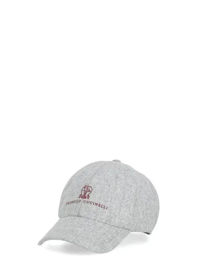 Brunello Cucinelli Hats Grey In White