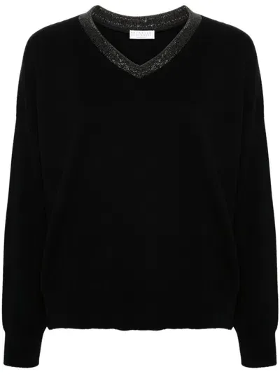 Brunello Cucinelli Monili-detail Cashmere Jumper In Black