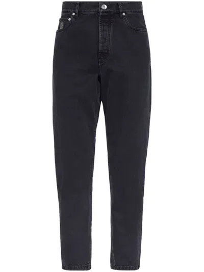 Brunello Cucinelli Mid-rise Slim-fit Jeans In Black