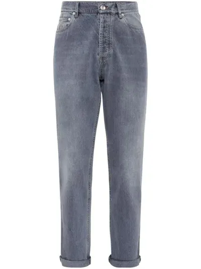 Brunello Cucinelli Turn-up Hem Jeans In Grey