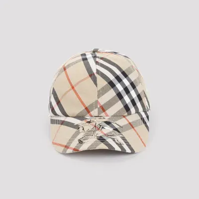 Burberry Check Baseball Hat S In Sand