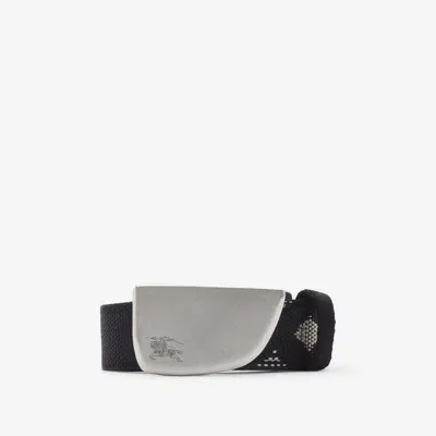 Burberry Check Webbing Shield Belt In Black/calico