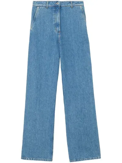 Burberry Logo-patch Flared Jeans In Blue