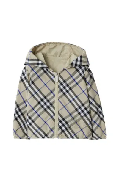 Burberry Babies' Check-print Reversible Jacket In Neutrals