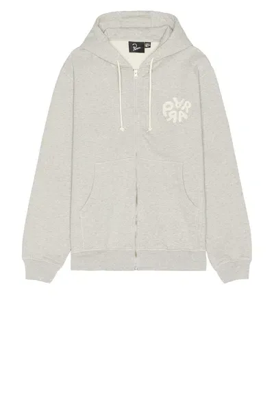 By Parra 1976 Logo Zip Hooded Sweatshirt In Heather Grey